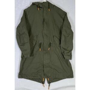 ZARA CONTRASTING PARKA Orange /  GREEN | 0706/431 SIZE Medium M Coat jacket EUC